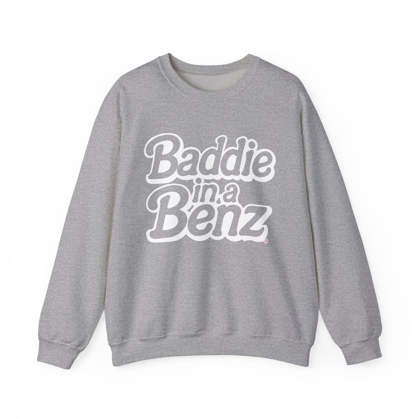 Baddie in a Benz™ | Cozy Unisex Crewneck Sweatshirt  | White Logo