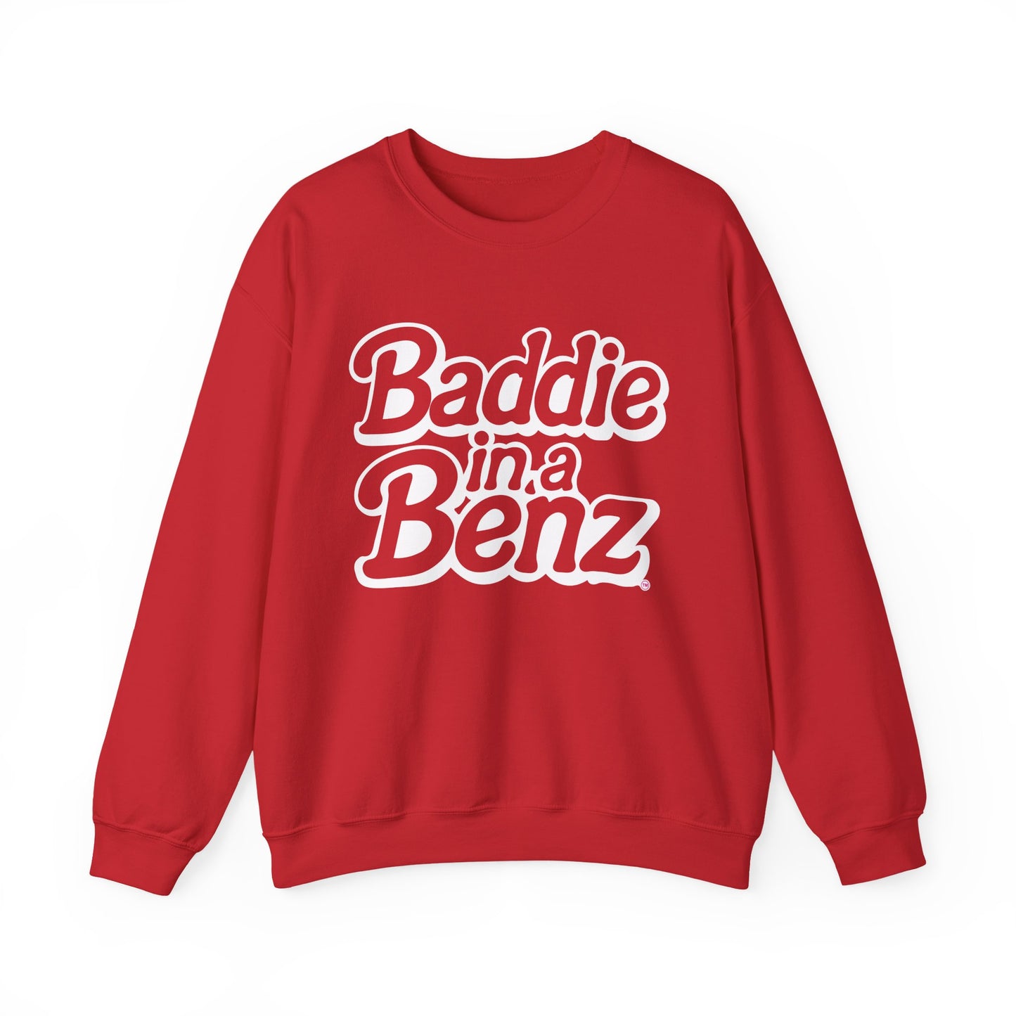Baddie in a Benz™ | Cozy Unisex Crewneck Sweatshirt  | White Logo