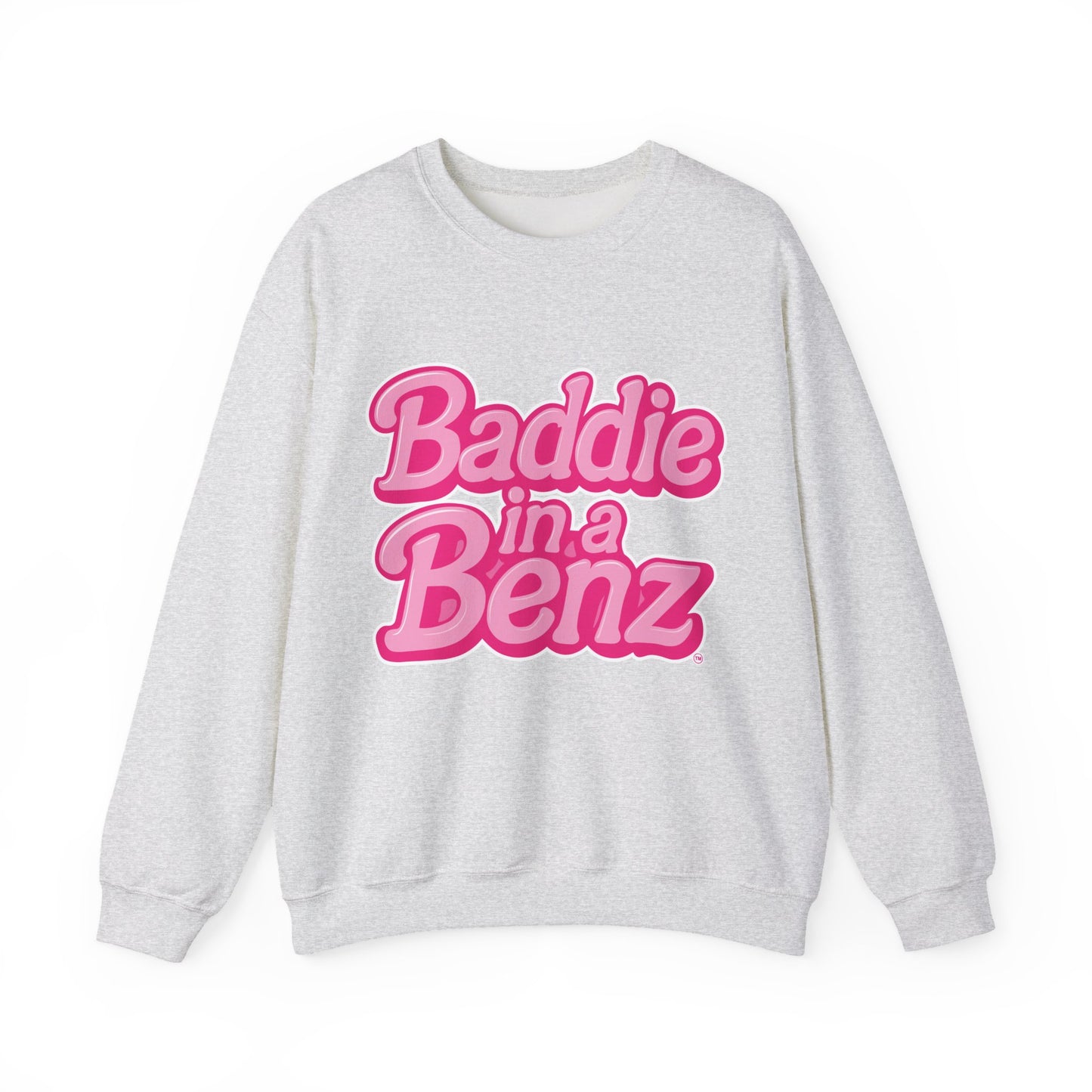 Baddie in a Benz™ Cozy Unisex Crewneck Sweatshirt | Pink Logo
