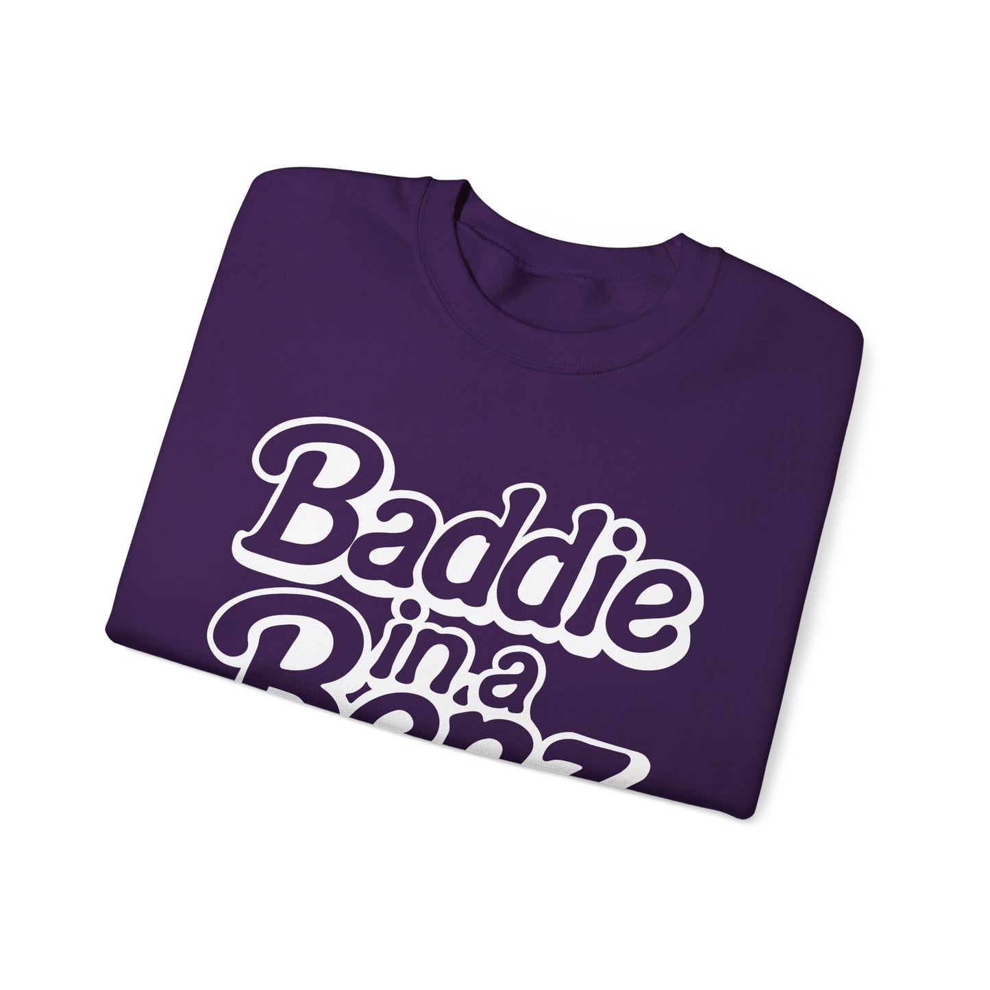 Baddie in a Benz™ | Cozy Unisex Crewneck Sweatshirt  | White Logo